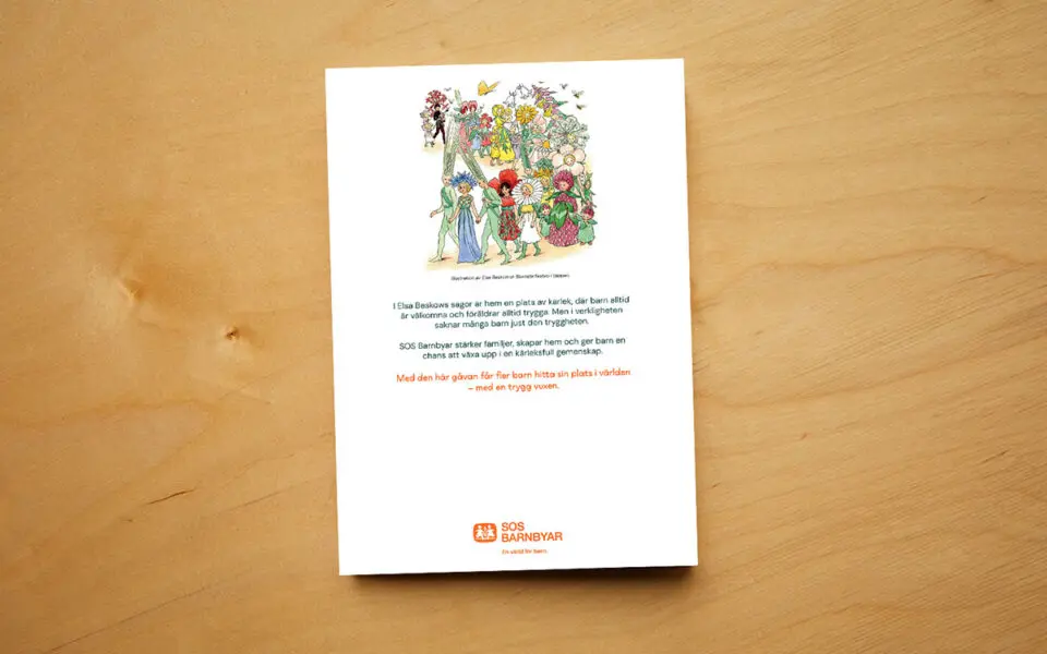 Digitalt gåvobevis med illustration av Elsa Beskow.