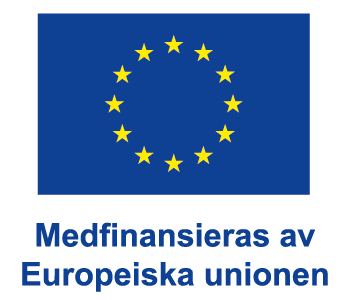 EU flagga med texten "Medfinansieras av Europeiska unionen".