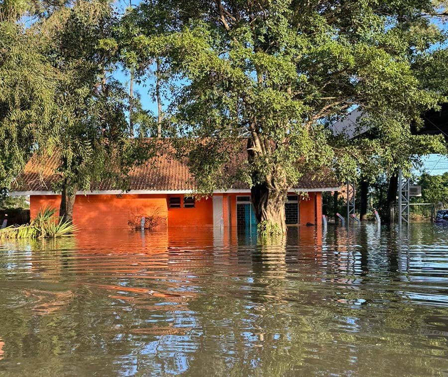 SOS Barnbyars byggnad som drabbats av översvämning.