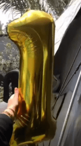 Ballong med guldfärgad etta