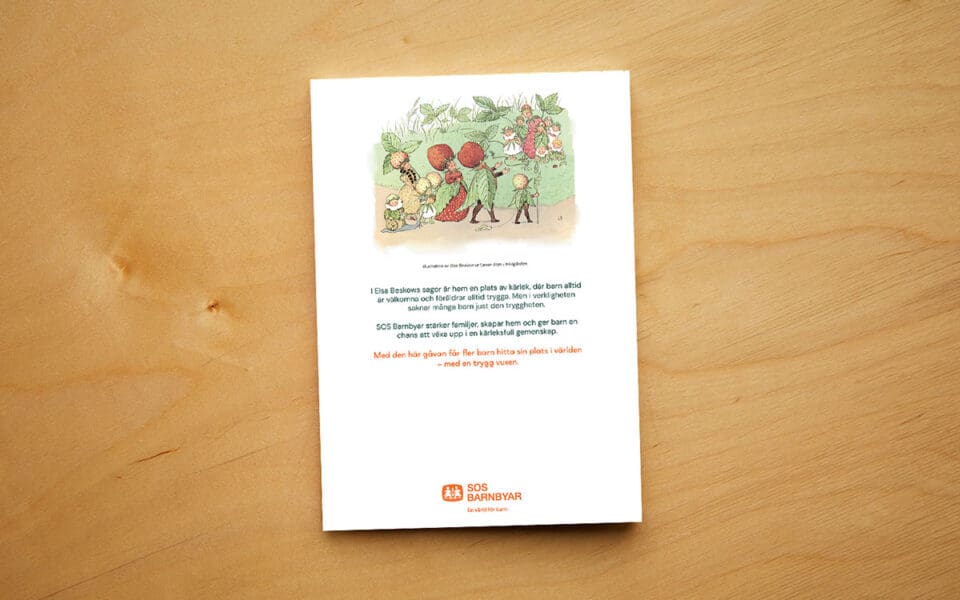 Digitalt gåvobevis med illustration av Elsa Beskow.