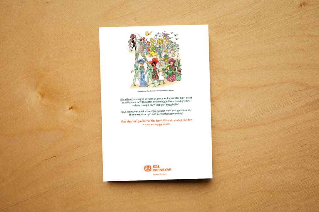 Digitalt gåvobevis med illustration av Elsa Beskow.