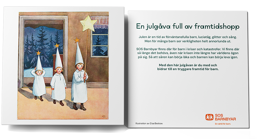 Gåvobevis med Elsa Beskow motiv.